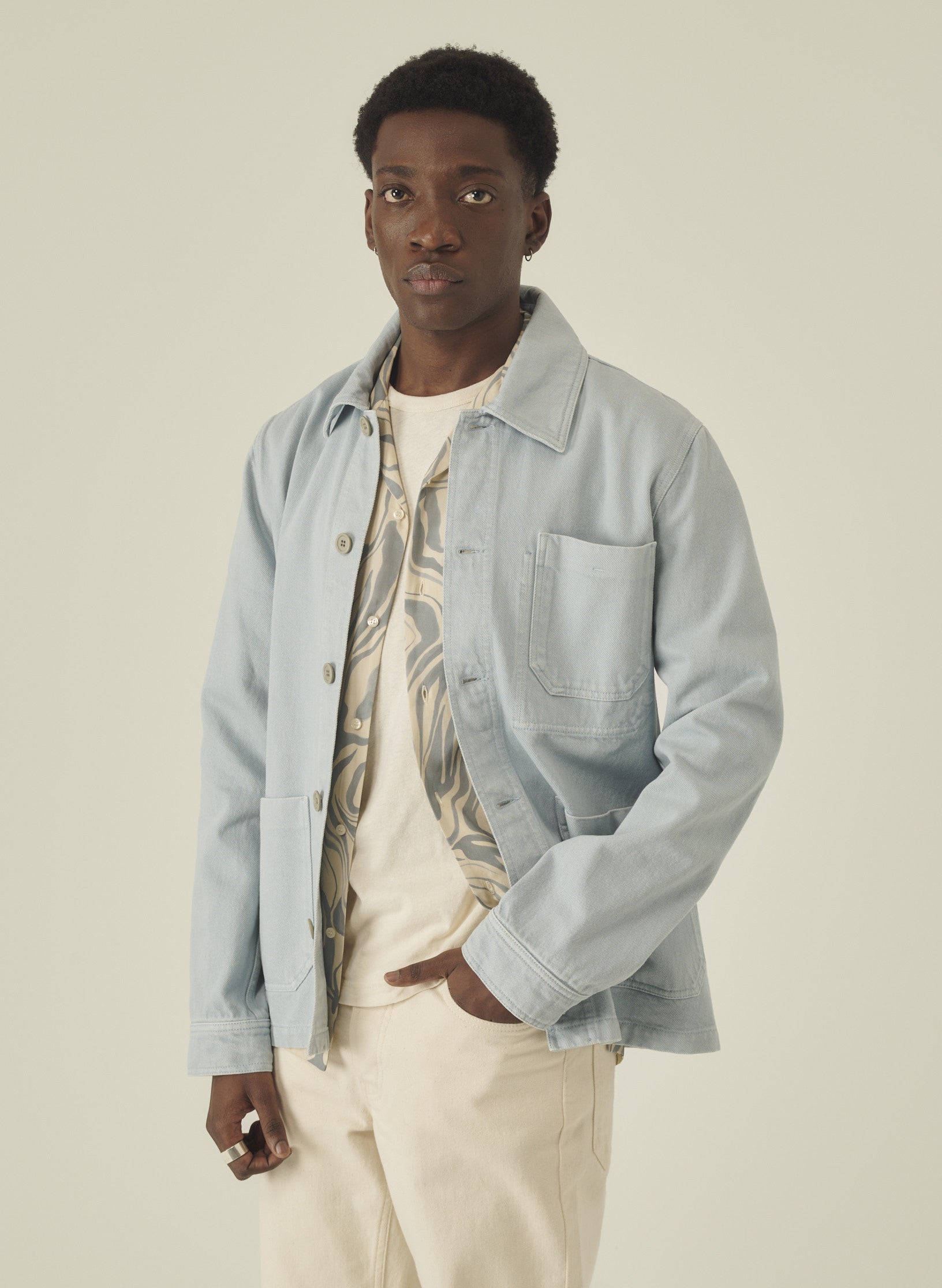 veste peintre bleu homme femme unisexe