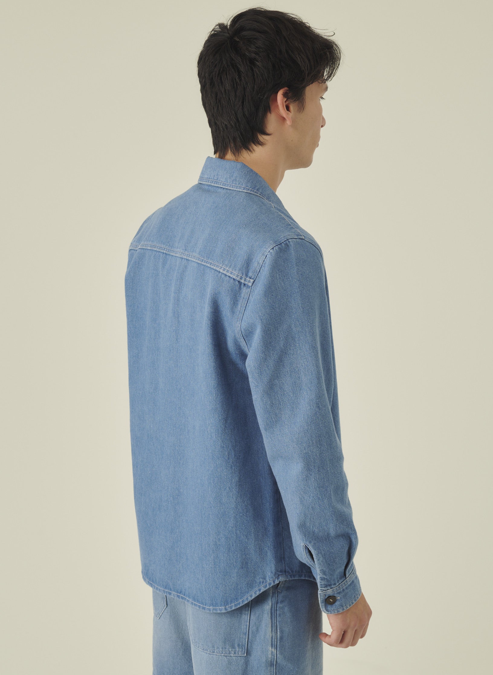 surchemise denim bleach delave homme femme unisexe oekotex