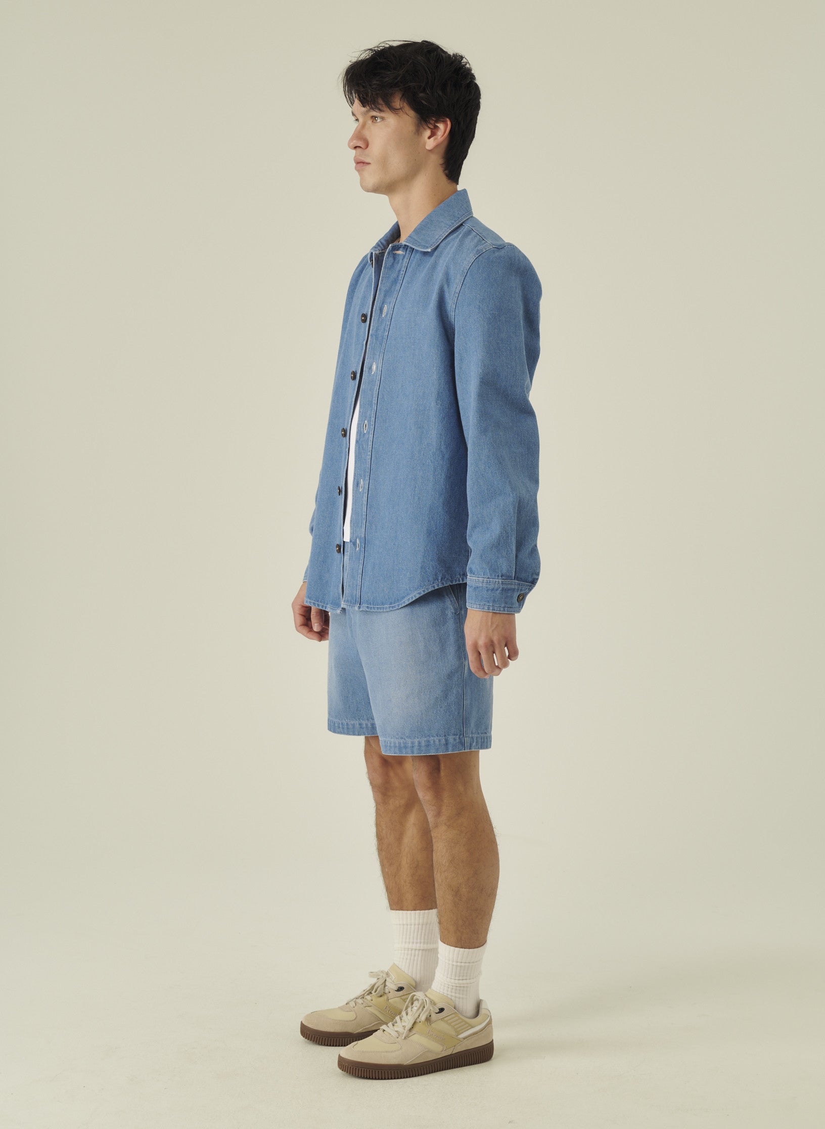 surchemise denim bleach delave homme femme unisexe oekotex