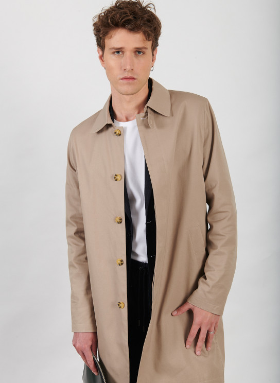 impermeable trench mac Beige Homme en coton Trench Homme | UNIQLO