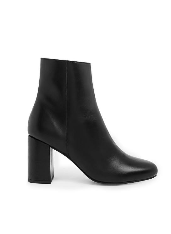 bottines talon cuir noir femme