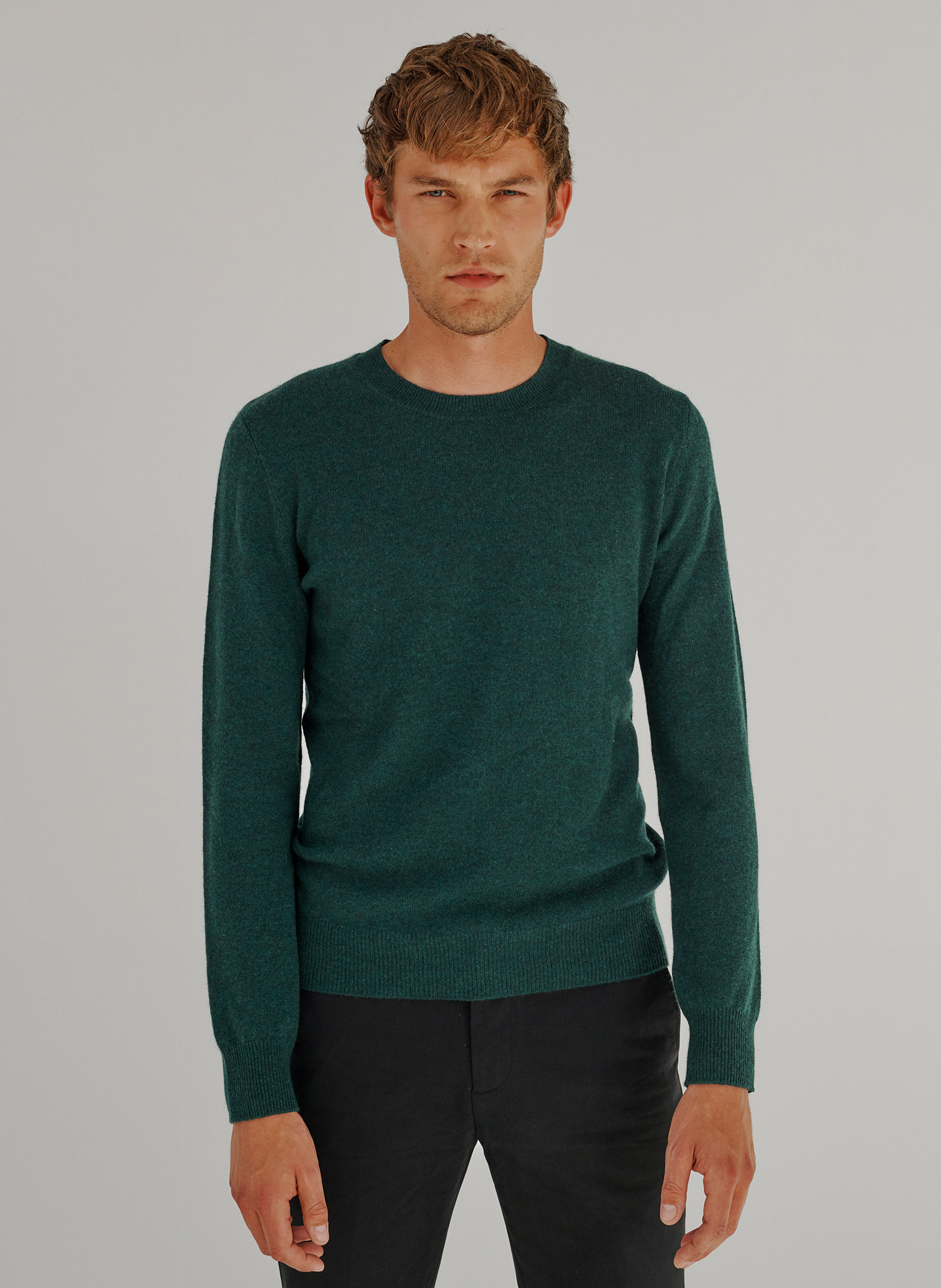 Pull cashemere homme vert bouteille