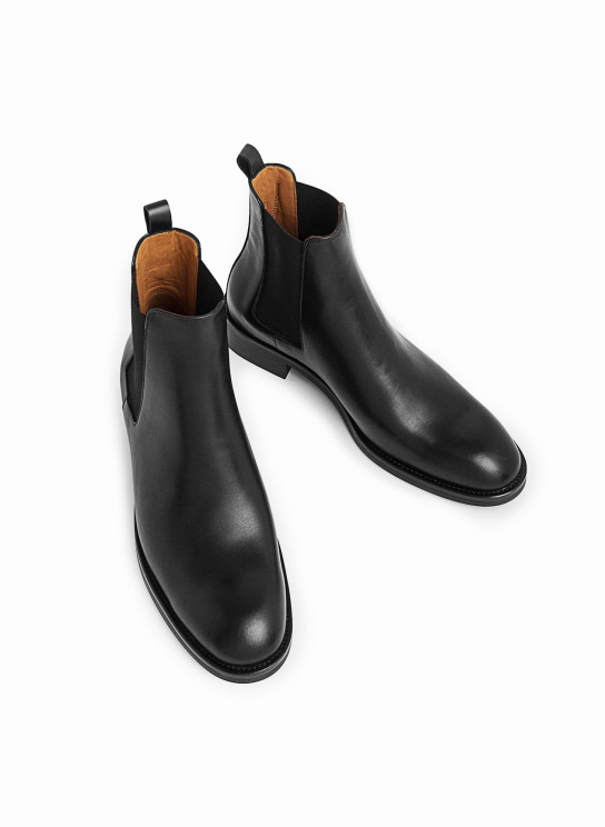 boots femme cuir noir