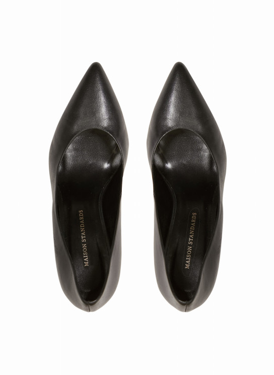 escarpin stiletto cuir noir