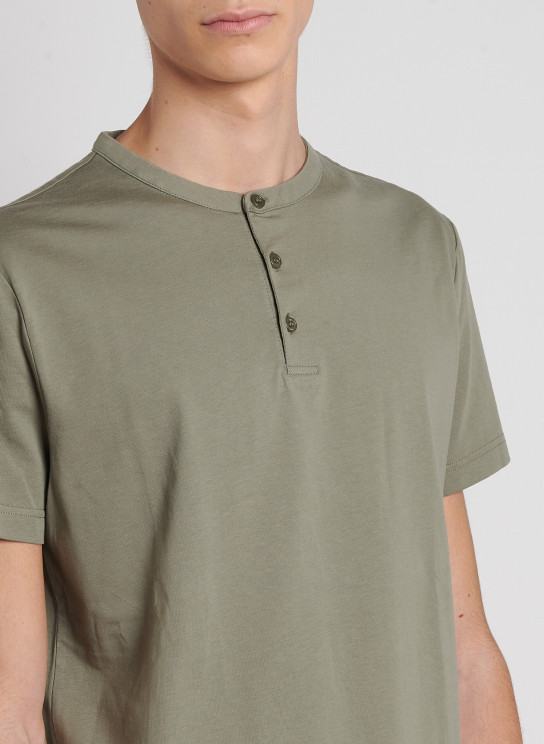 Tee Shirt Homme Col Tunisien