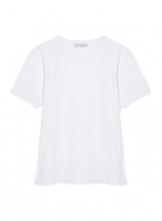 Tee-shirt blanc femme manche courte en coton organique