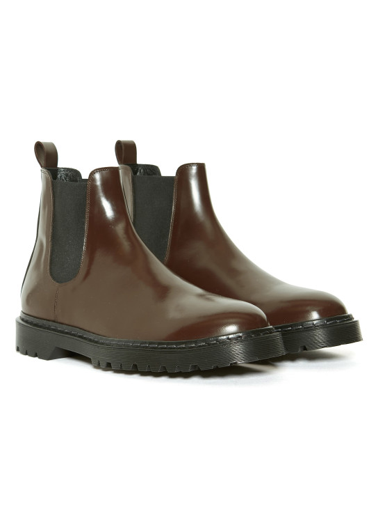 Boots cuir glace marron pour homme