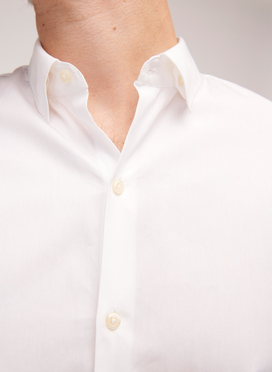Chemise homme haut de gamme : Chemise homme blanche popeline de co