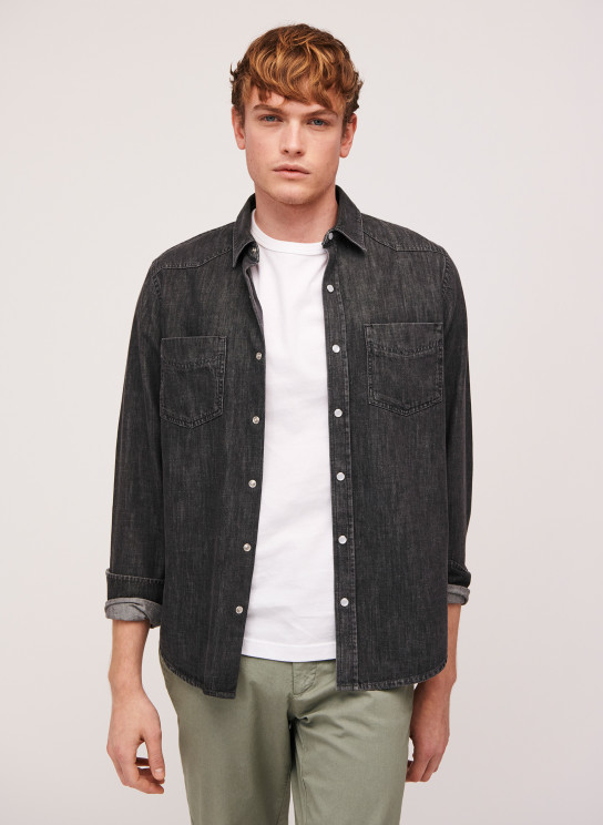Chemise en online jean delavé homme