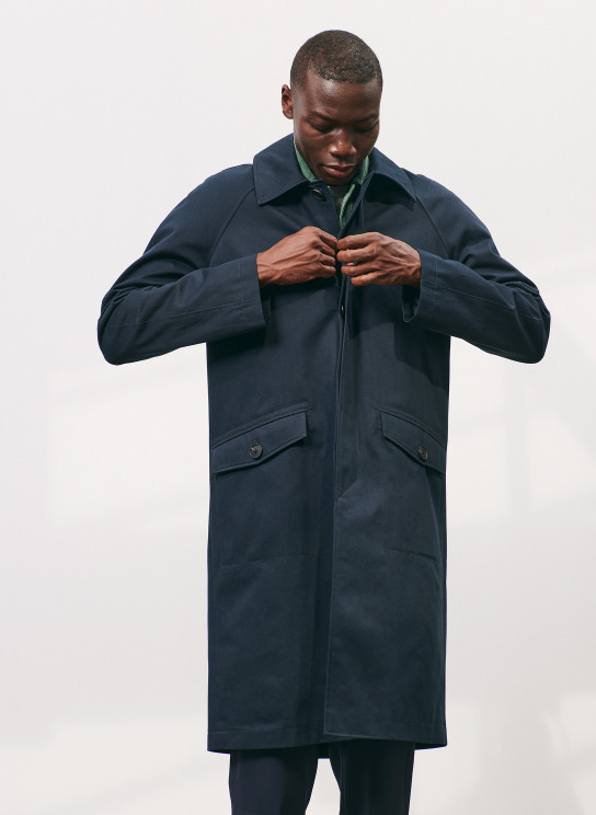 Trandy Imperméable effet trench bleu pour homme grand