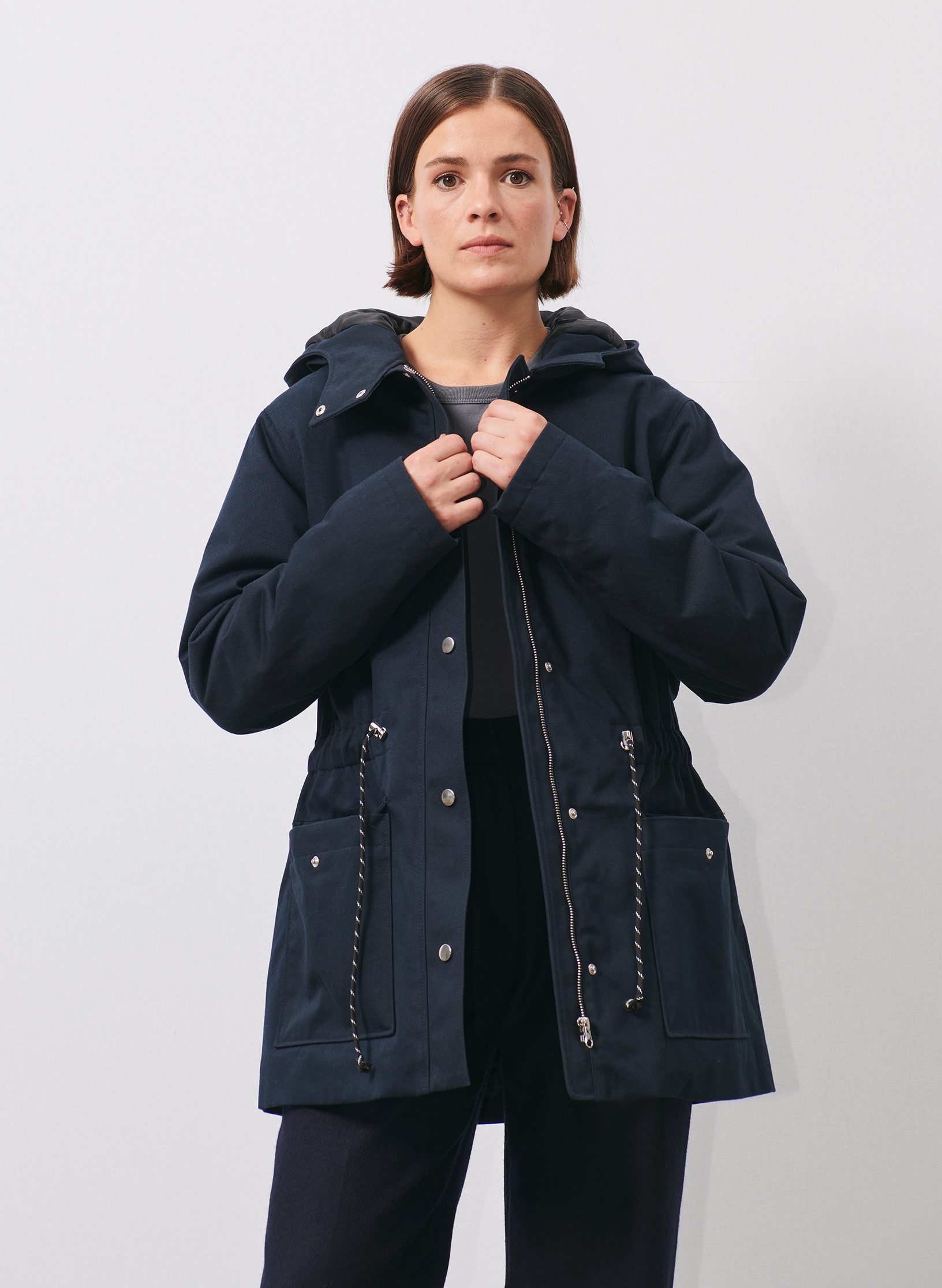 parka bleue femme