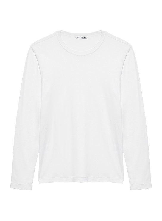 T-shirt blanc manche longue pour homme en lyocel