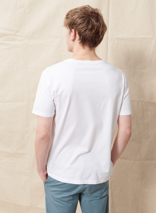 T-shirt Blanc pour homme manche courte en coton organique