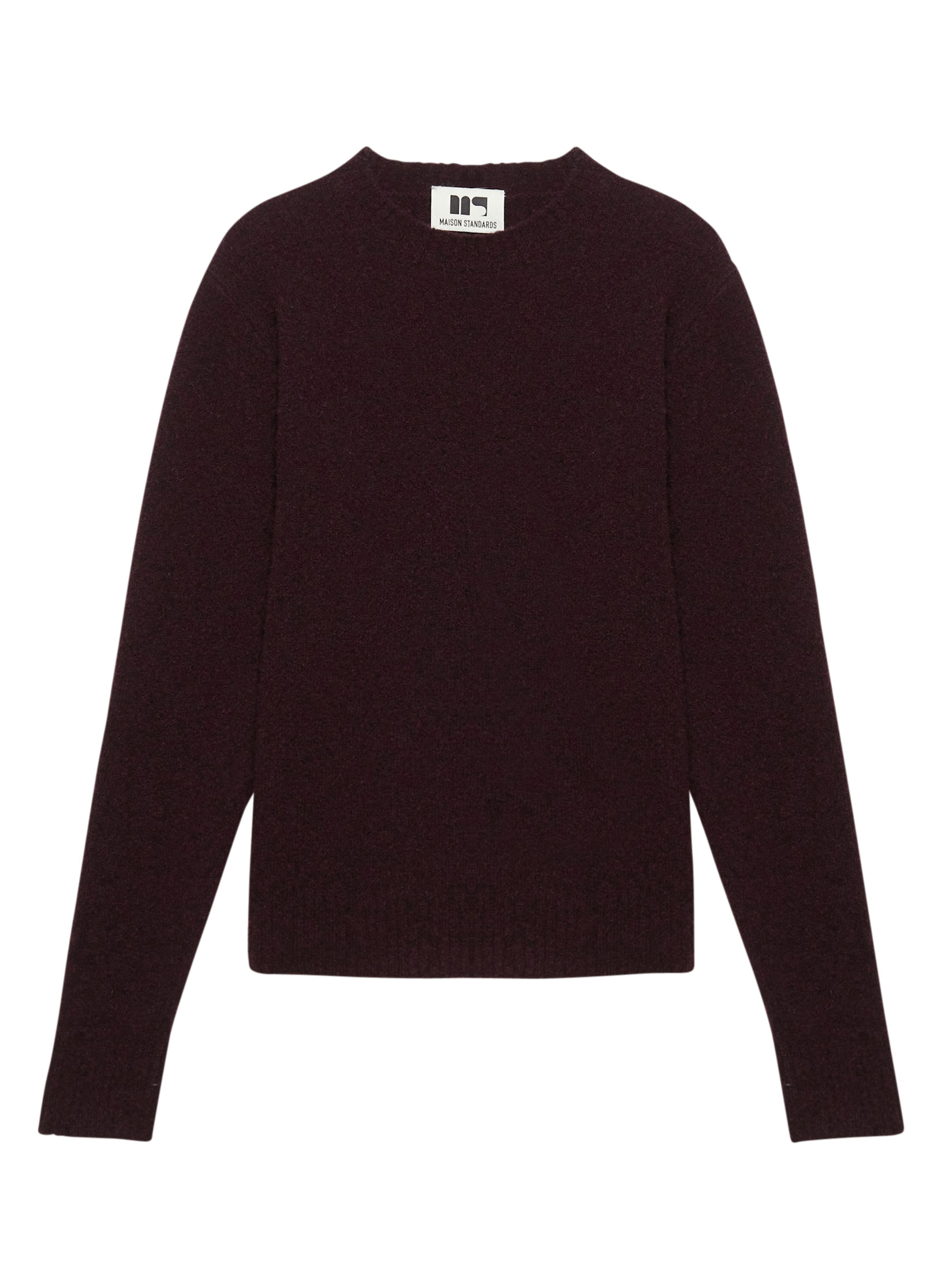 pull ras du cou bordeaux pour femme