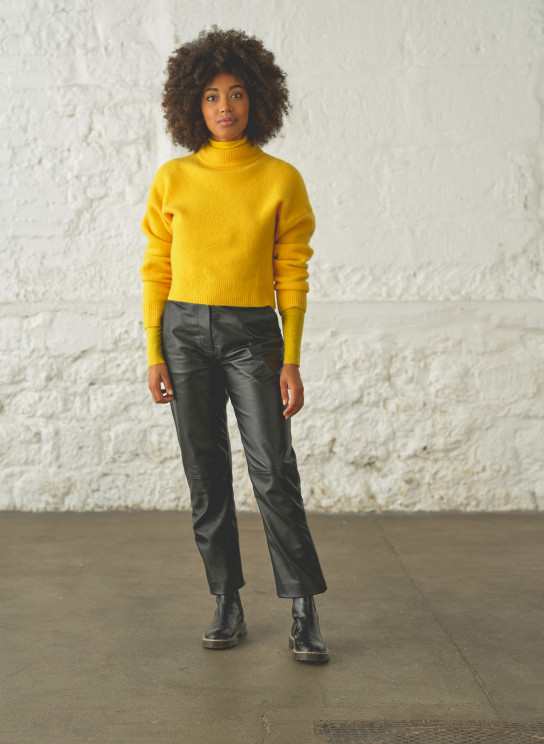 Zara pantalon sales en cuir femme