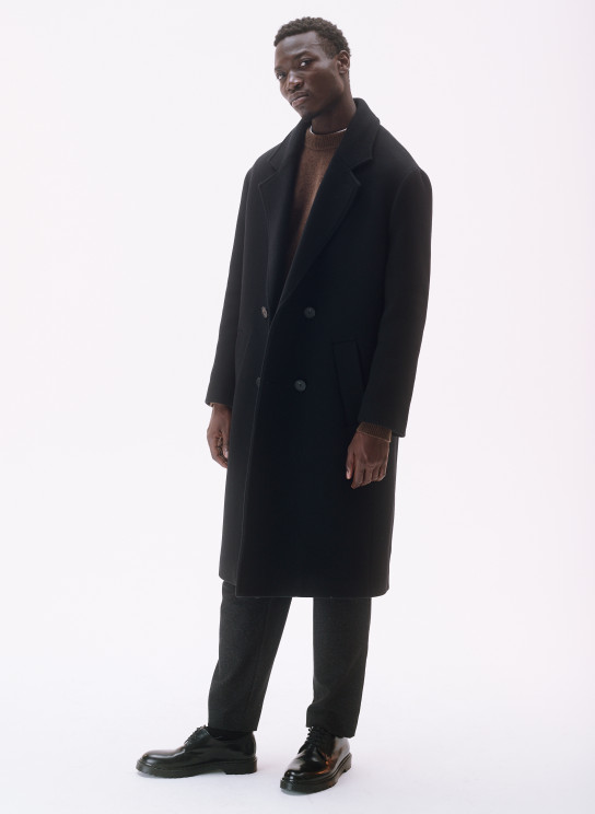 Manteau en laine à double boutonnage best sale