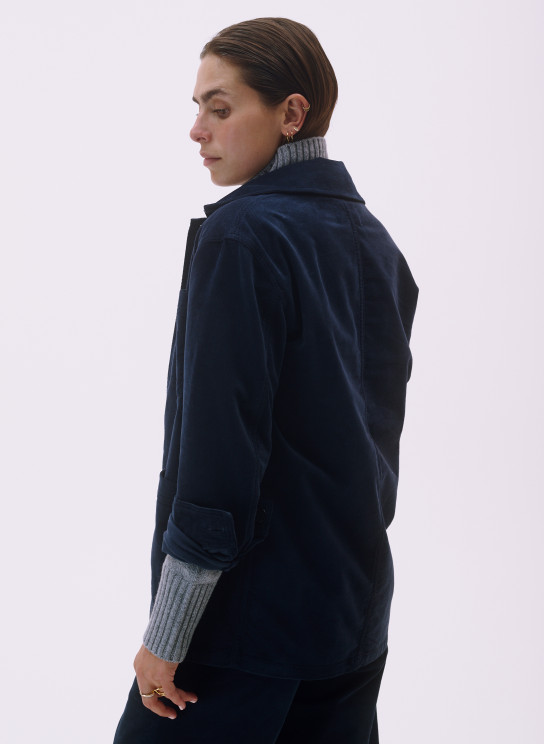 veste peintre en velours bleu marine pour homme et pour femme