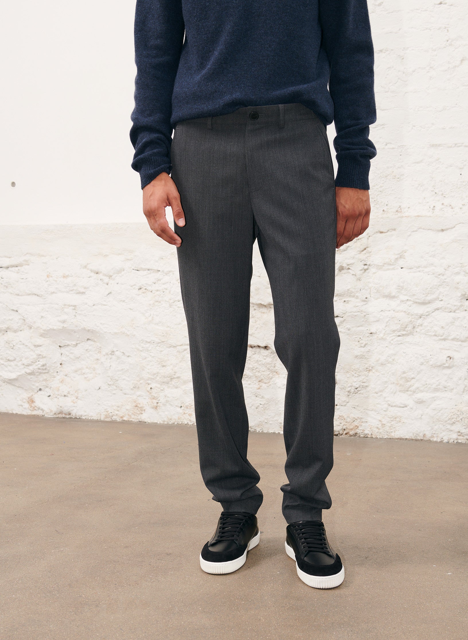 pantalon bi stretch gris homme