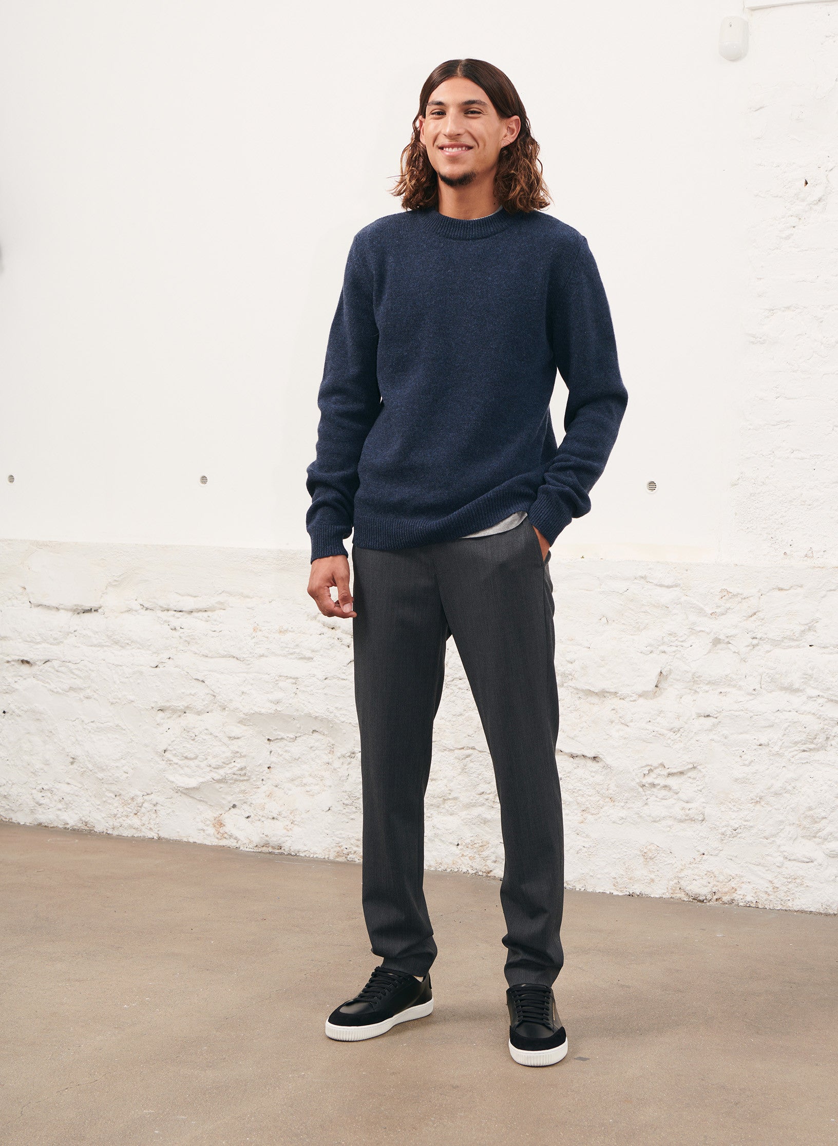 pantalon bi stretch gris homme