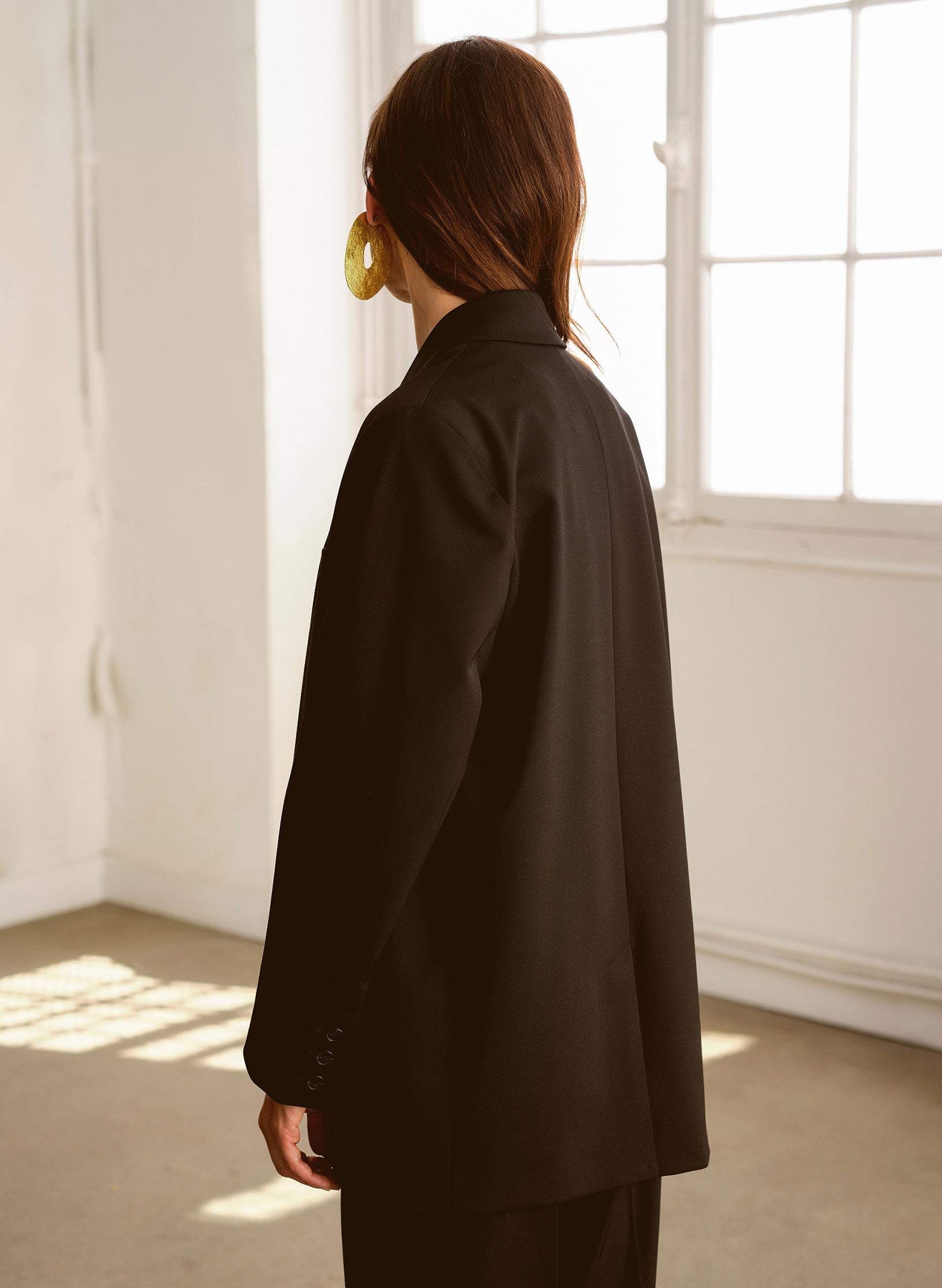 veste loose femme noire infroissable