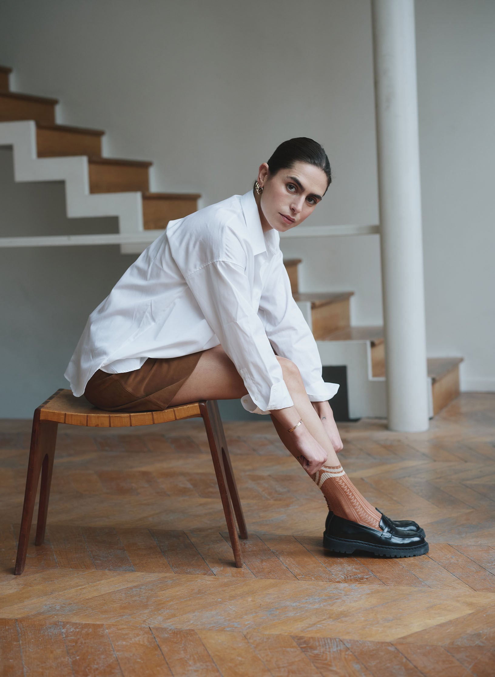 chemise oversized blanche femme