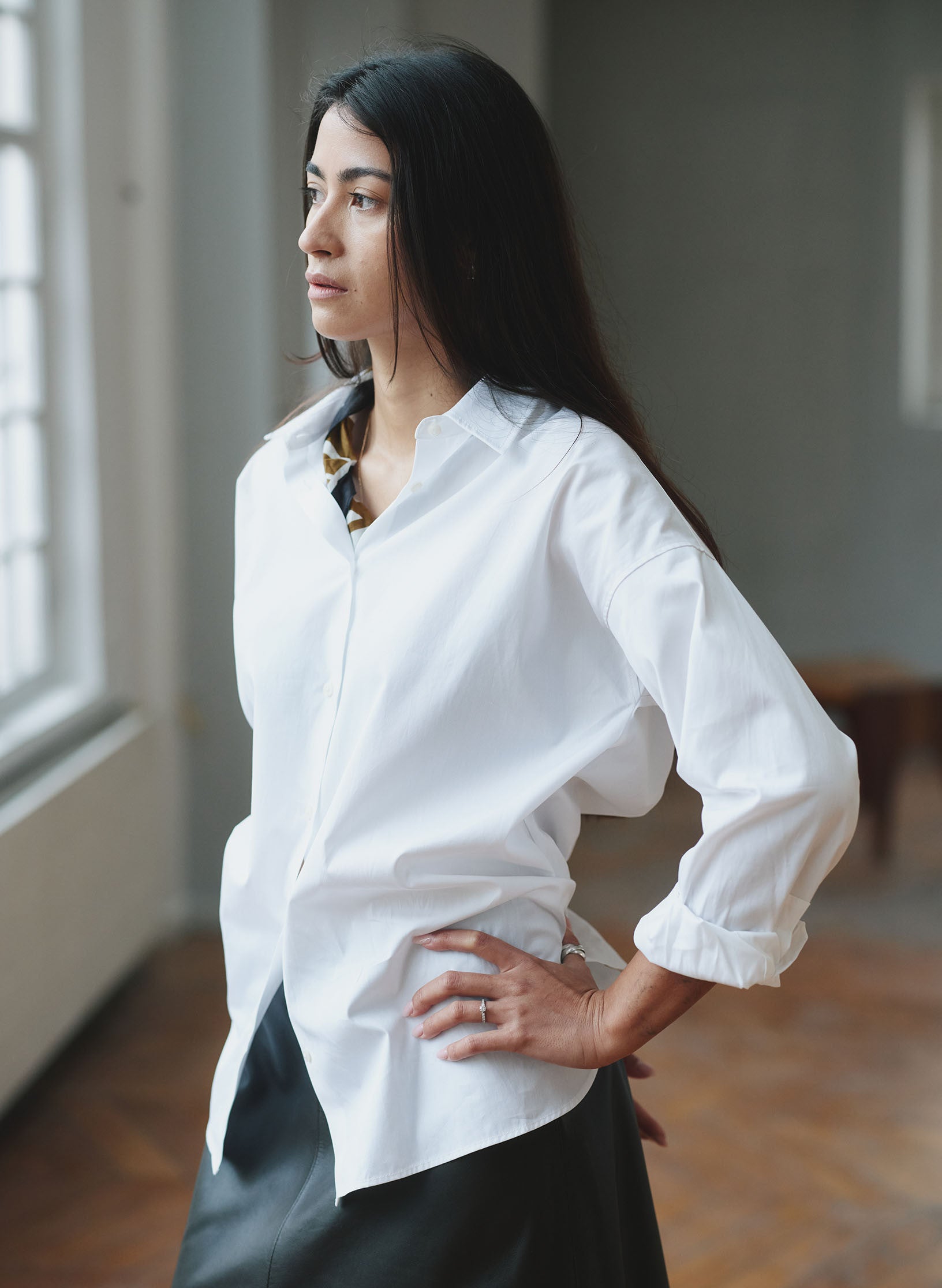 chemise oversized blanche femme