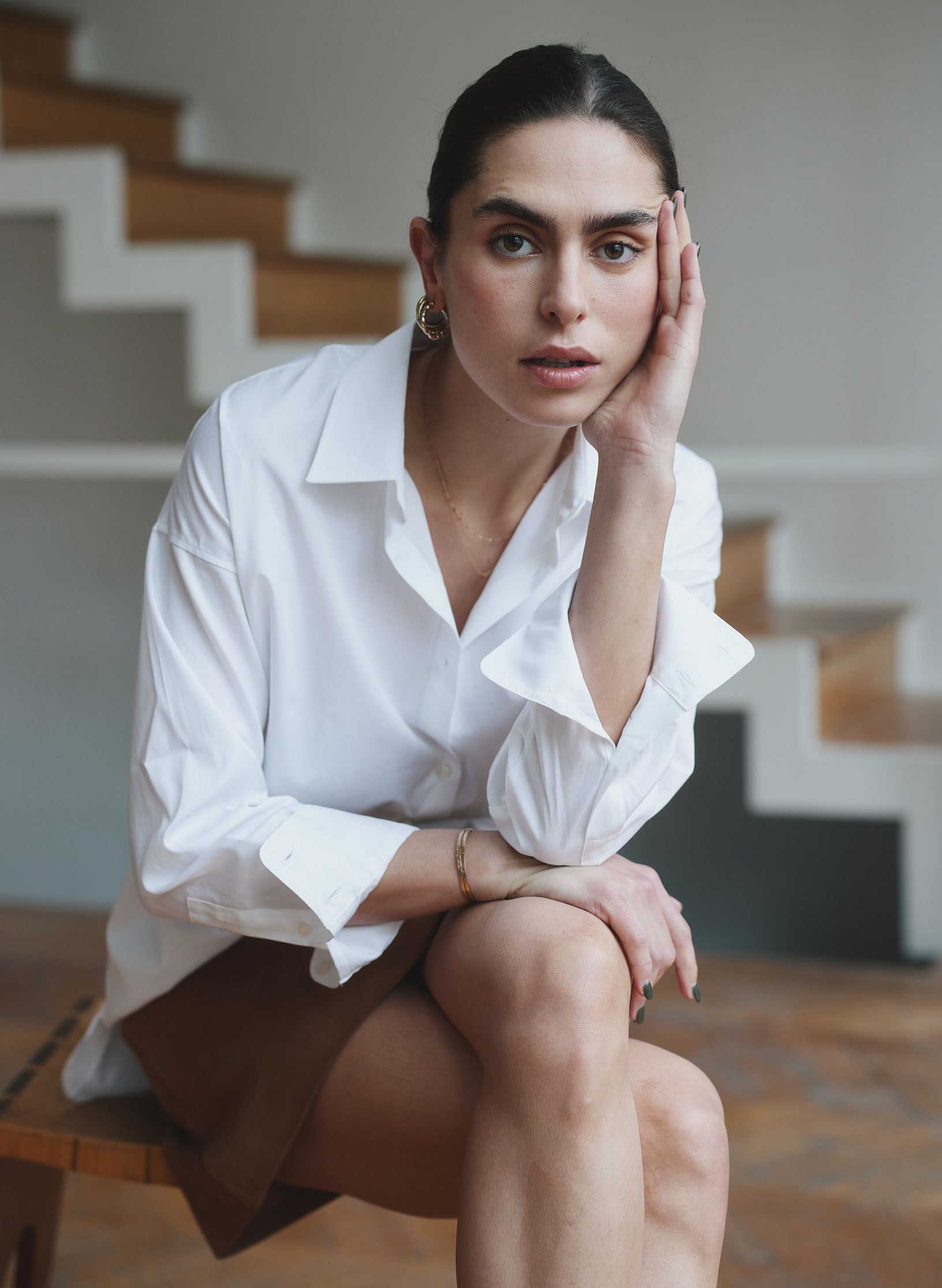 chemise oversized blanche femme