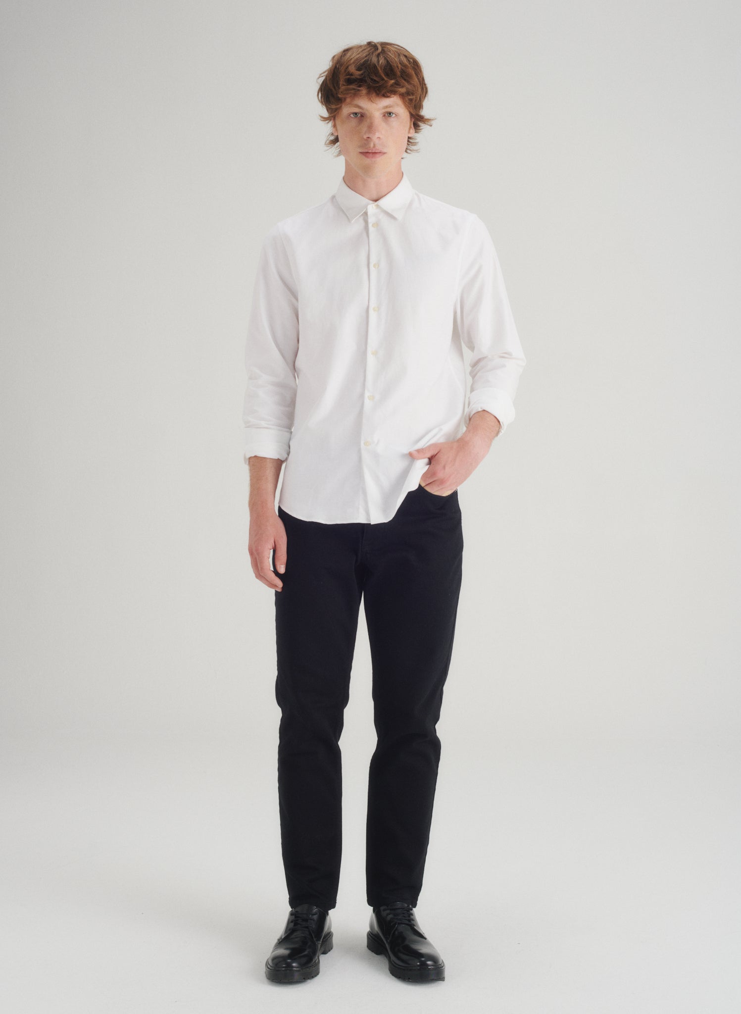 chemise oxford easycare blanche coupe regular homme