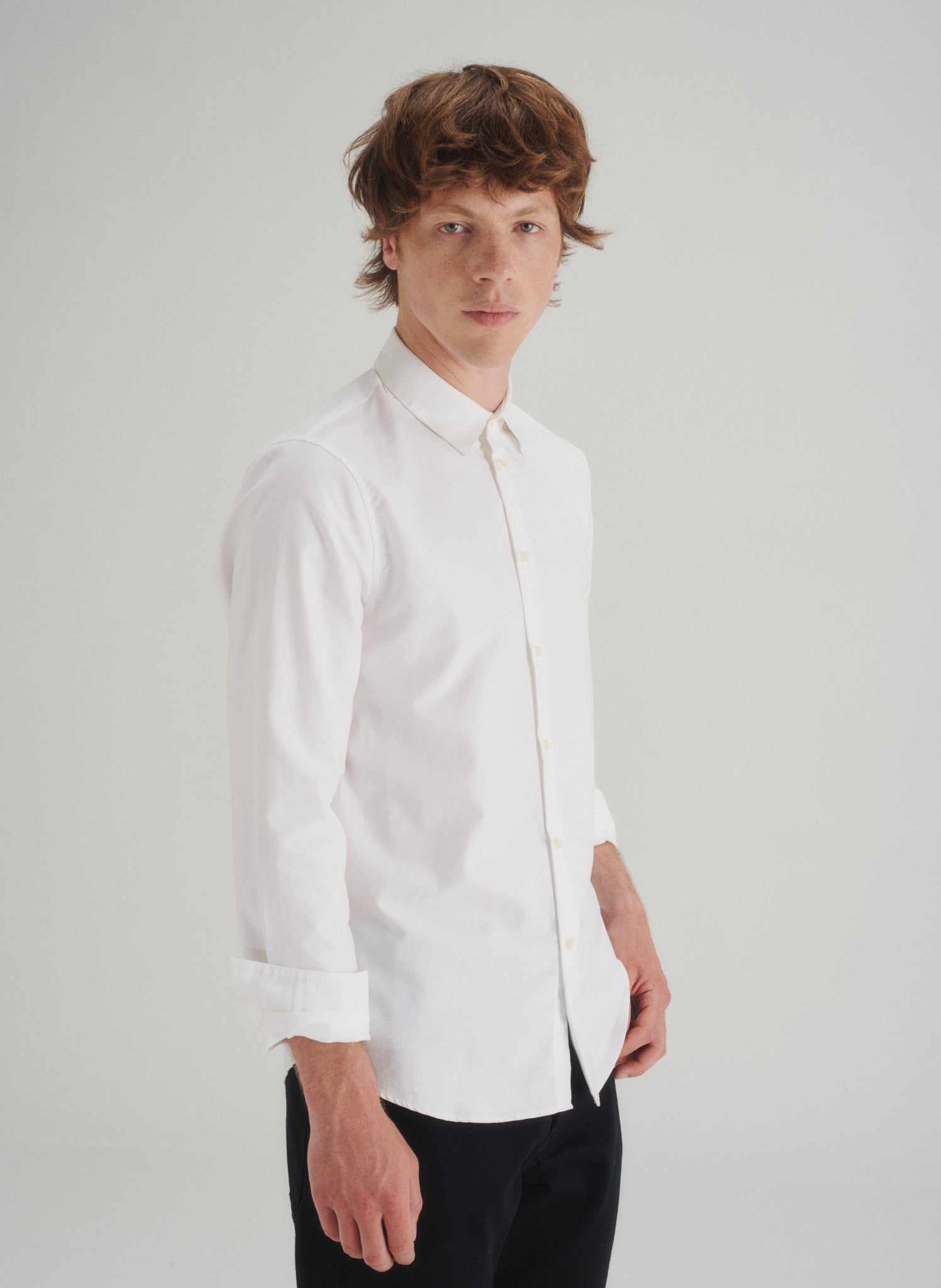 chemise oxford easycare blanche coupe regular homme