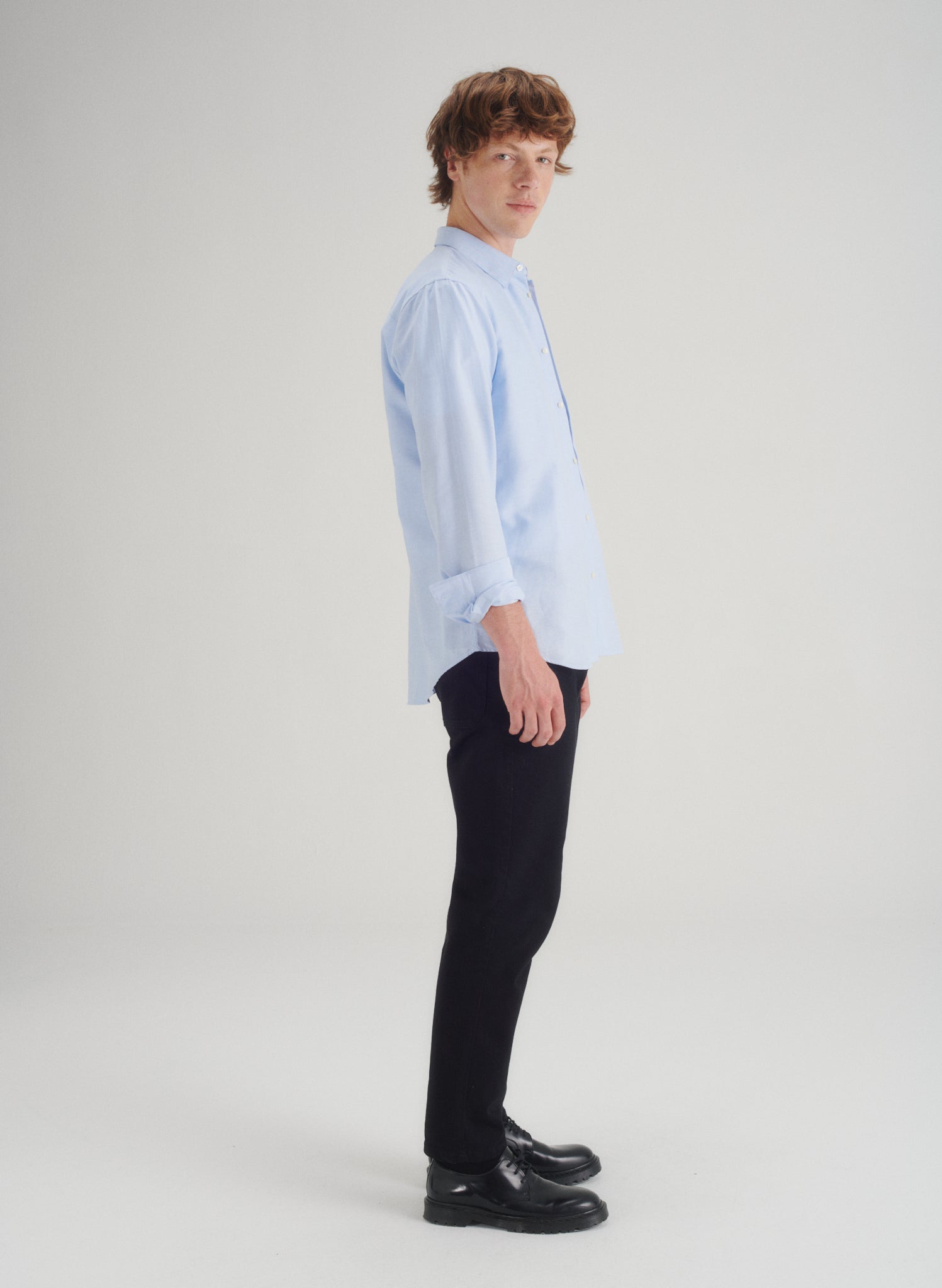 chemise homme oxford easycare bleue matiere portugal