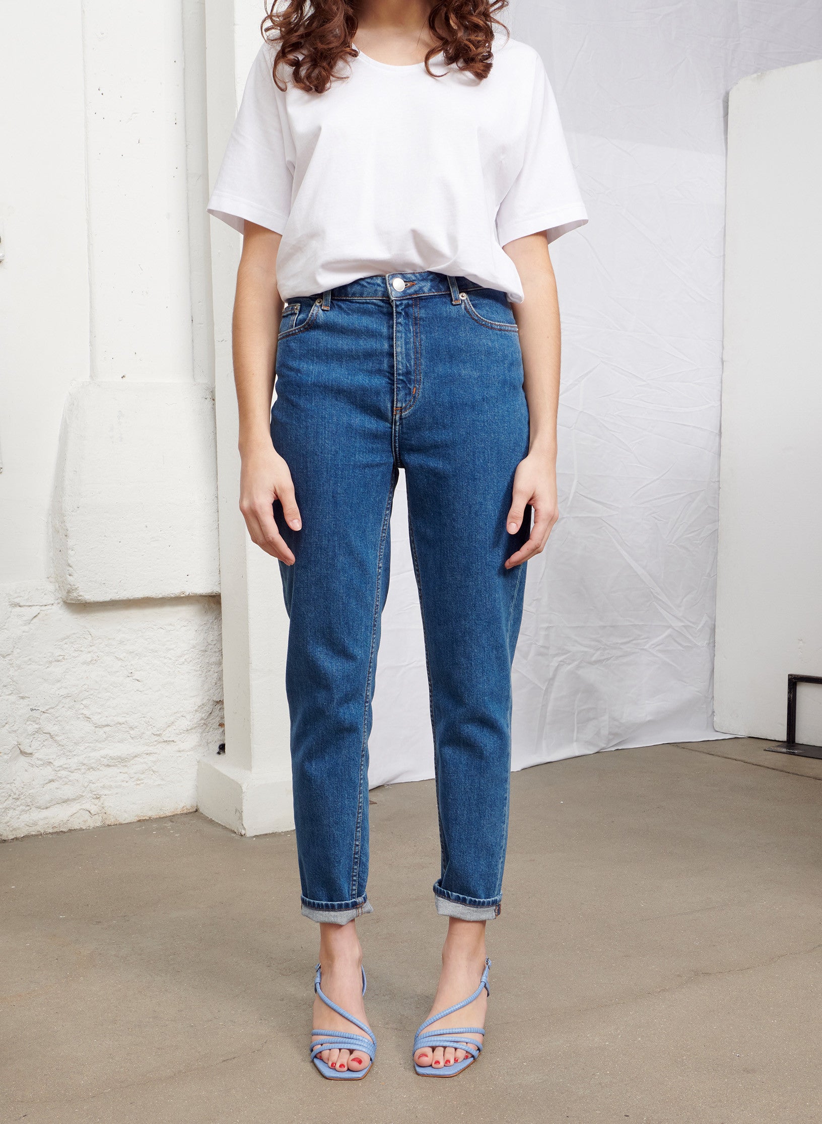 jean mom taille haute femme stone