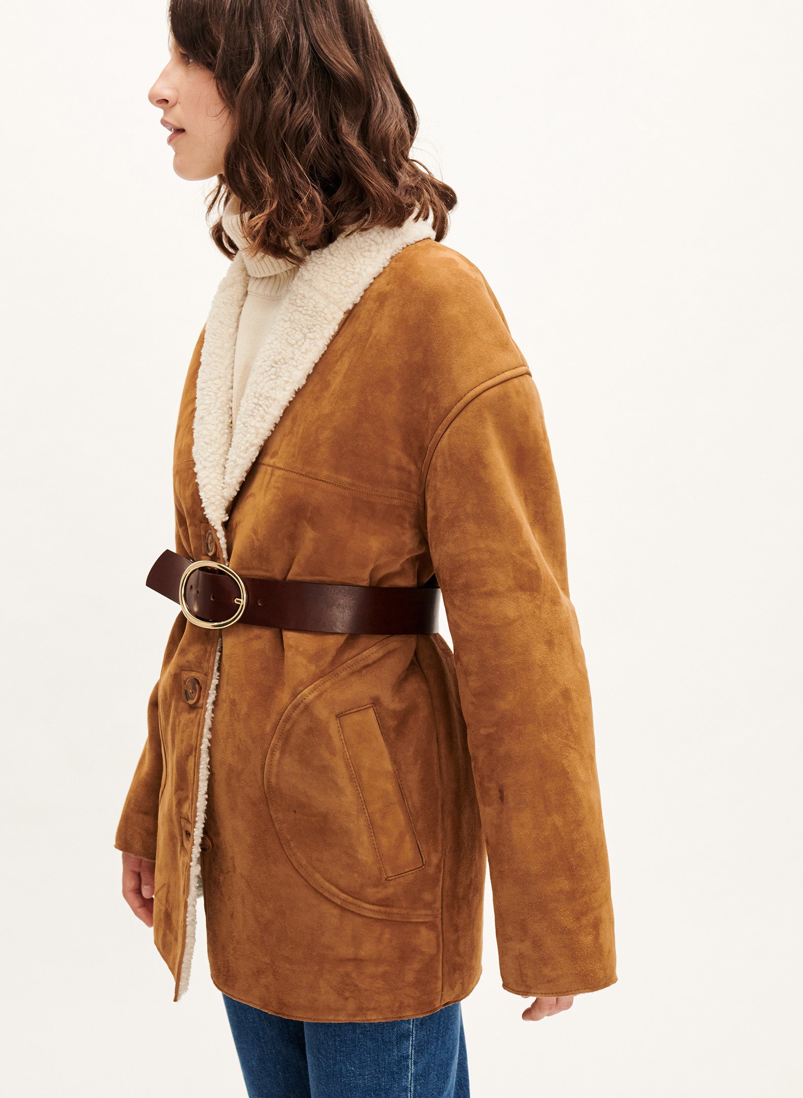 canadienne en fausse fourrure femme naturel