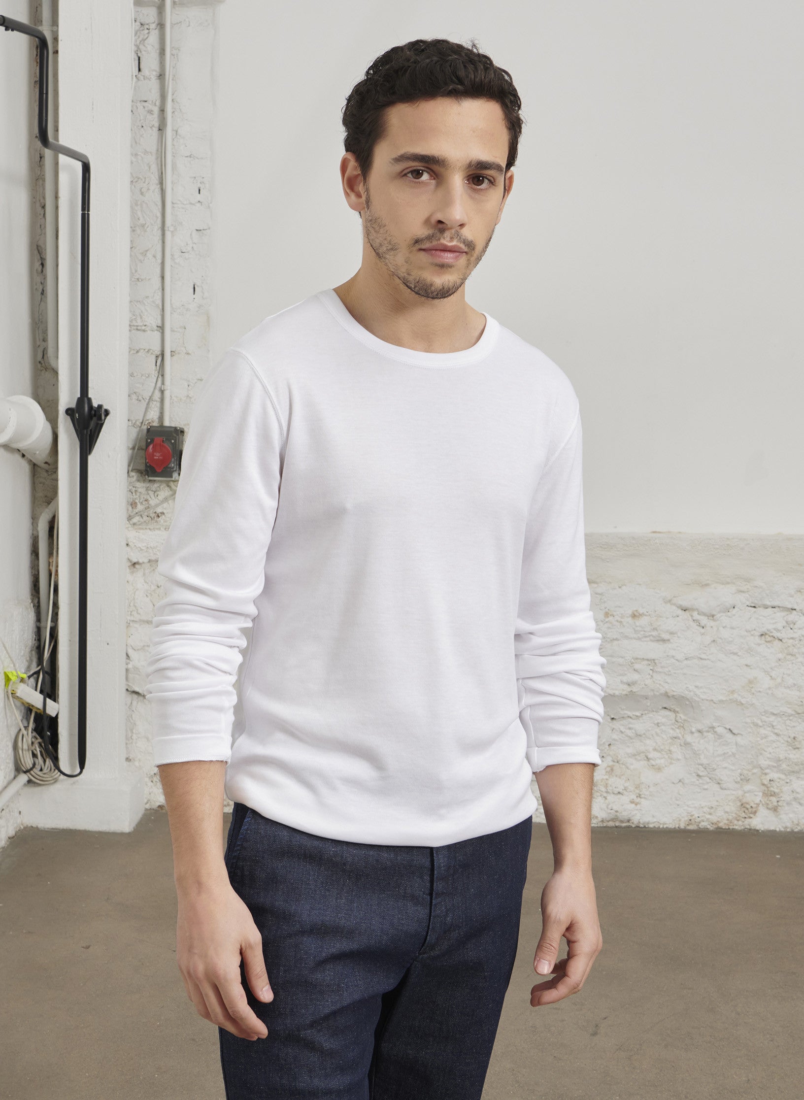 t shirt manches longues homme lyocel blanc