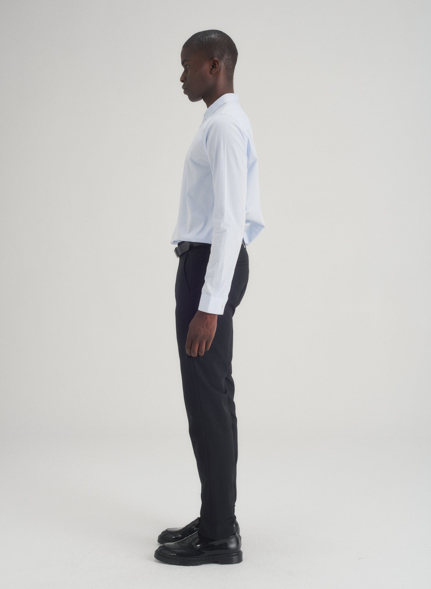 chemise popeline bleu homme