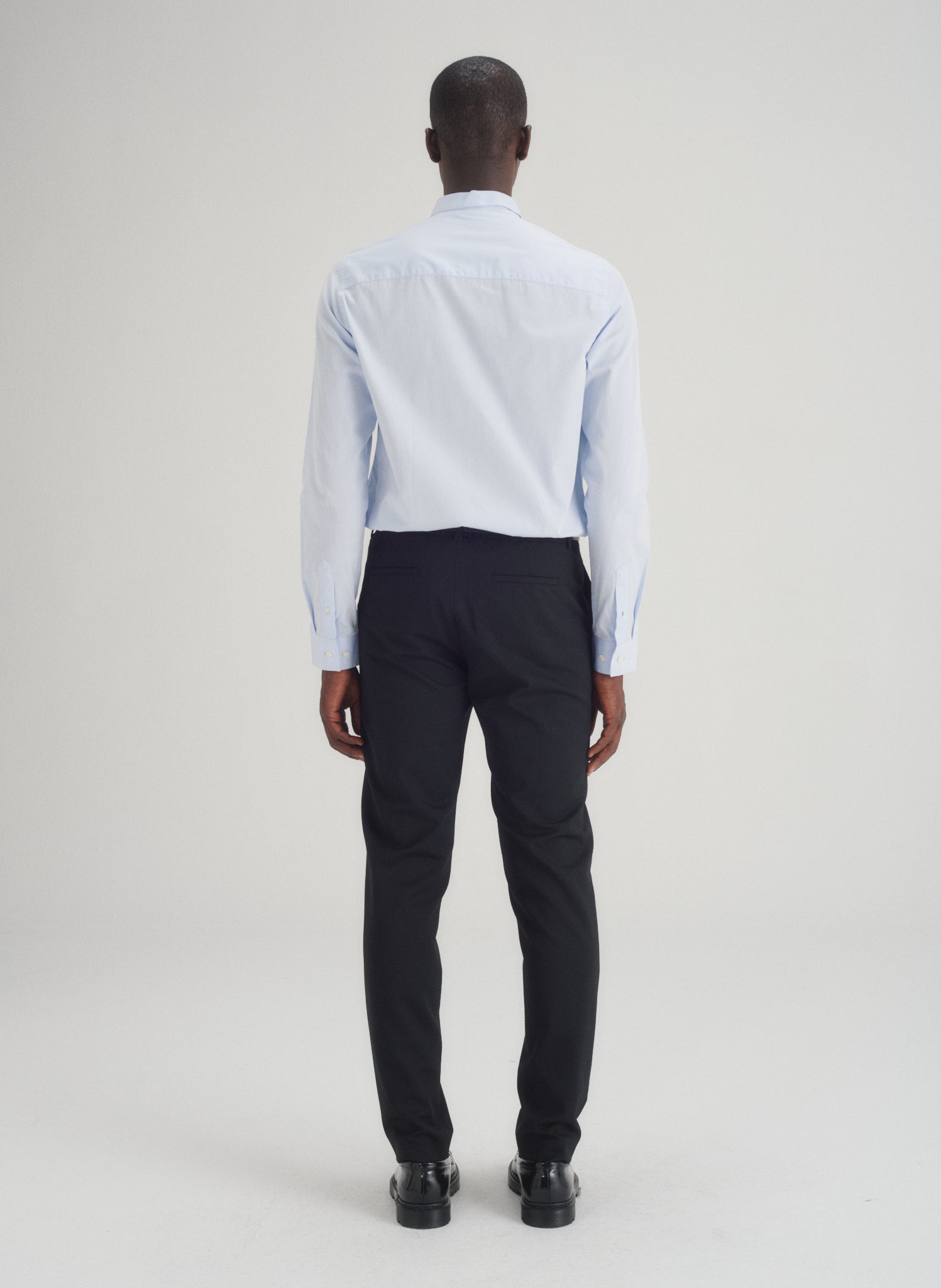 chemise popeline bleu homme