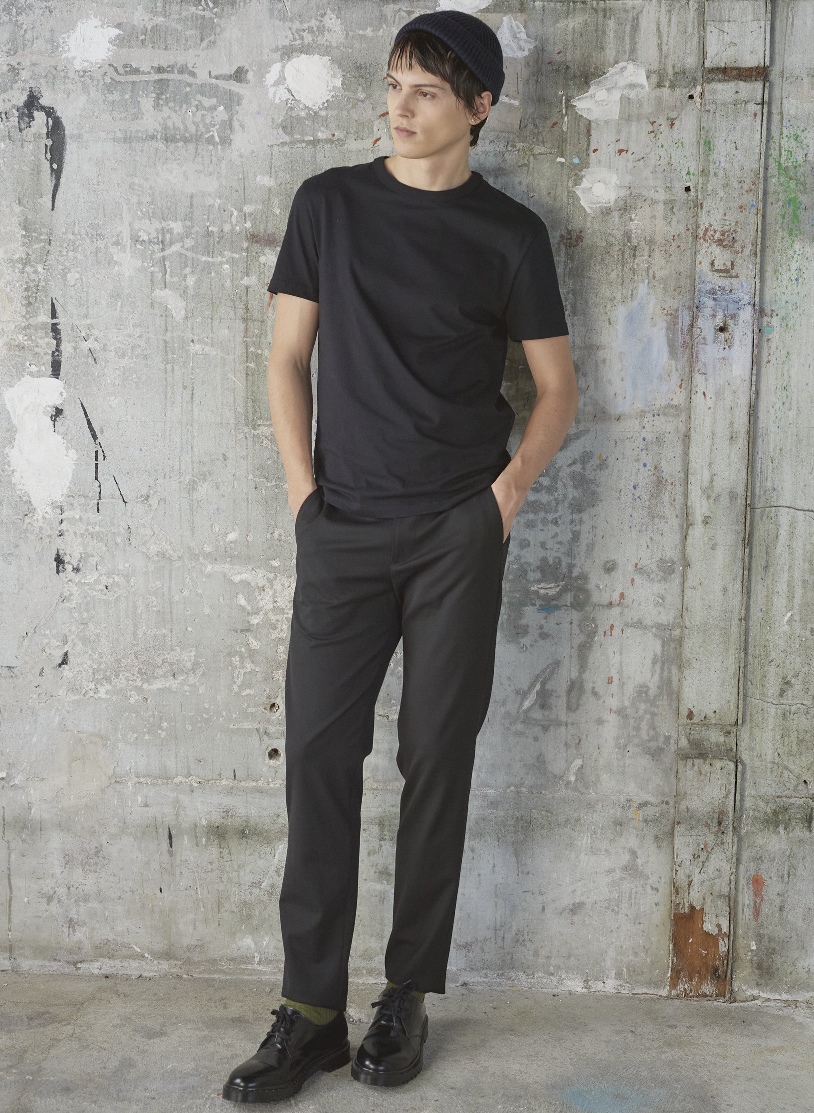 pantalon droit infroissable noir homme