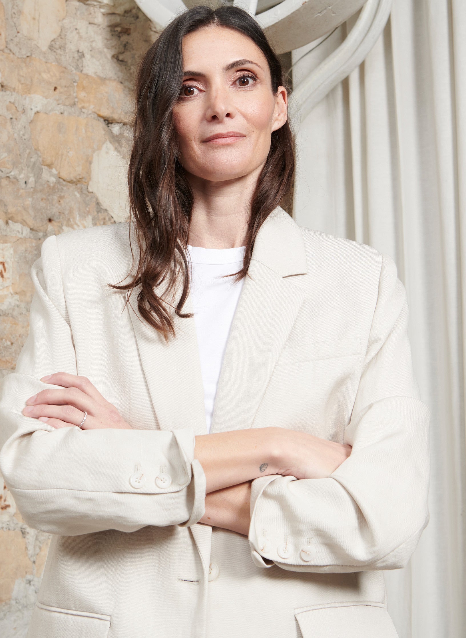 veste oversized lin ecru femme ecoresponsable