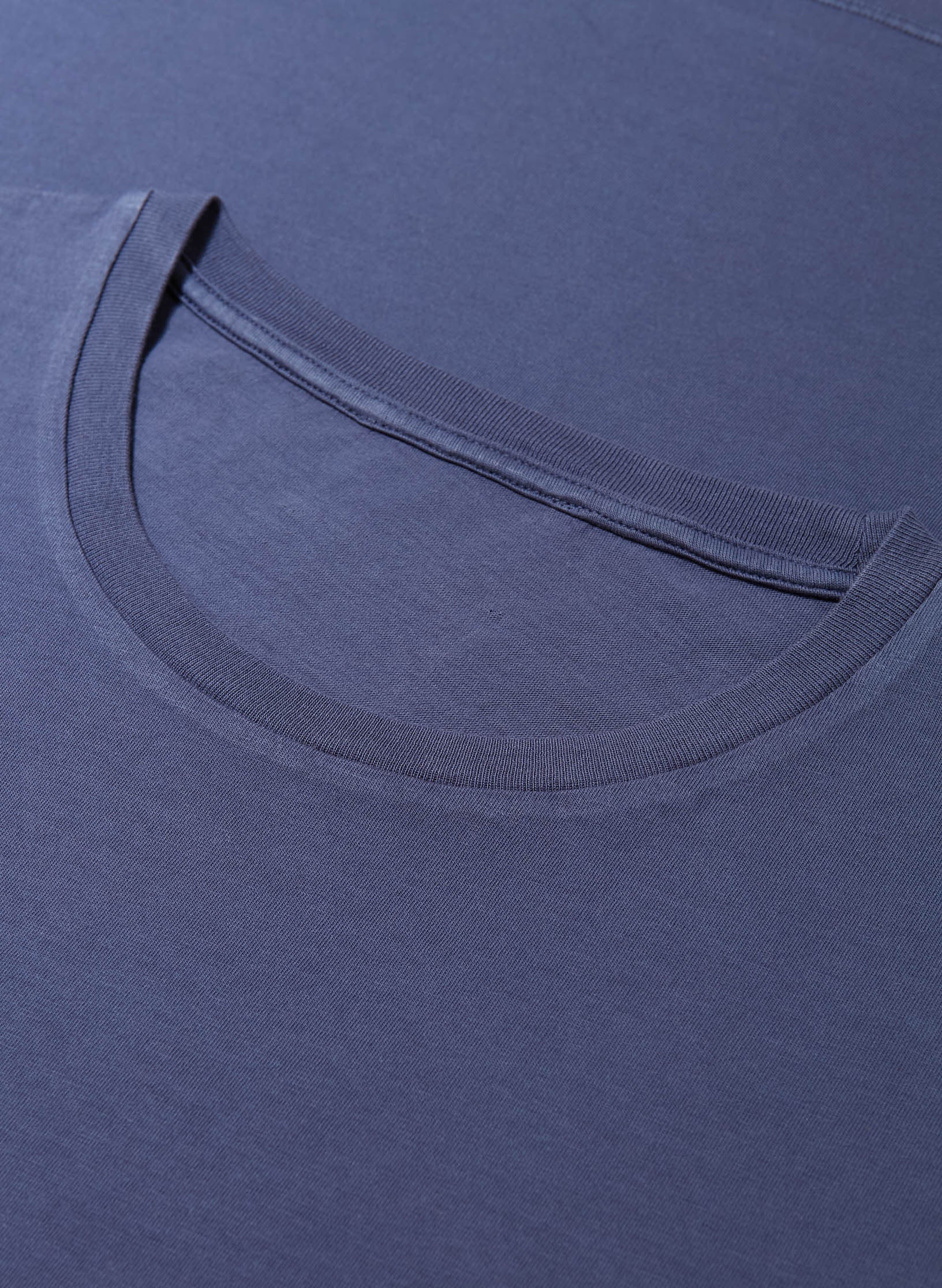 tee shirt coton organique bleu homme garment dye