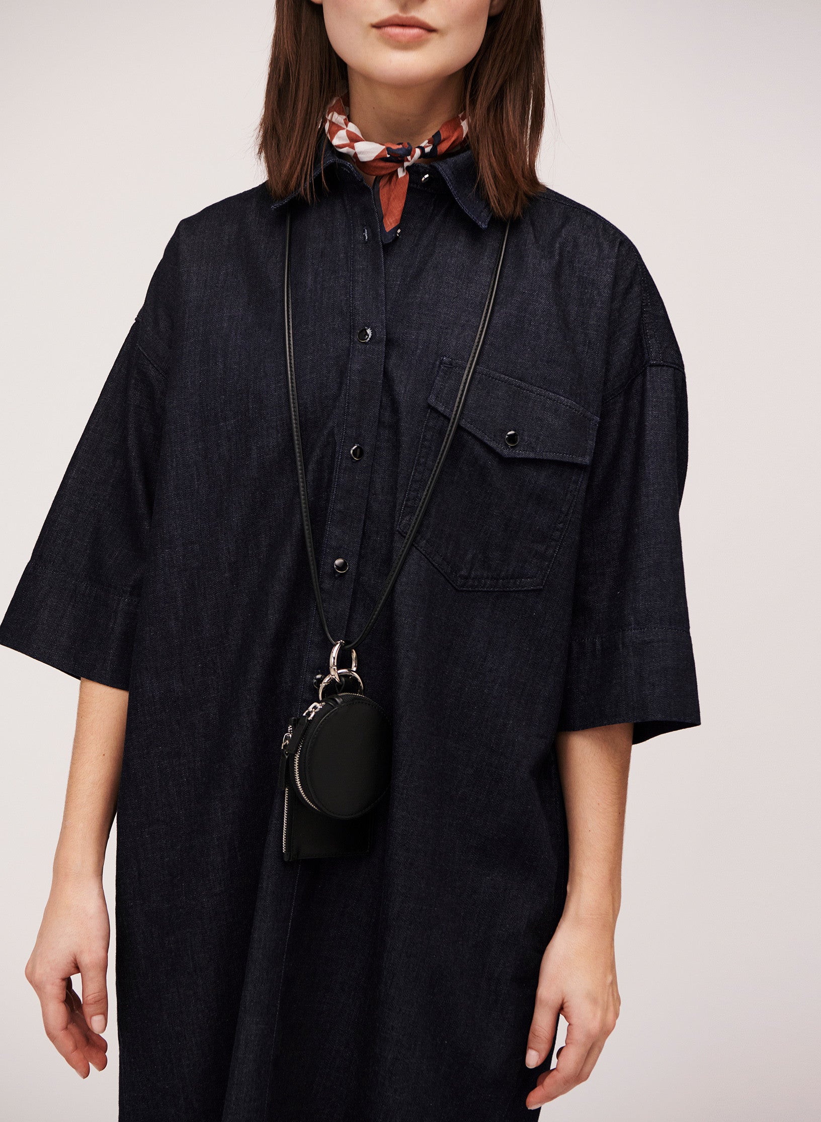 porte monnaie rond cuir noir