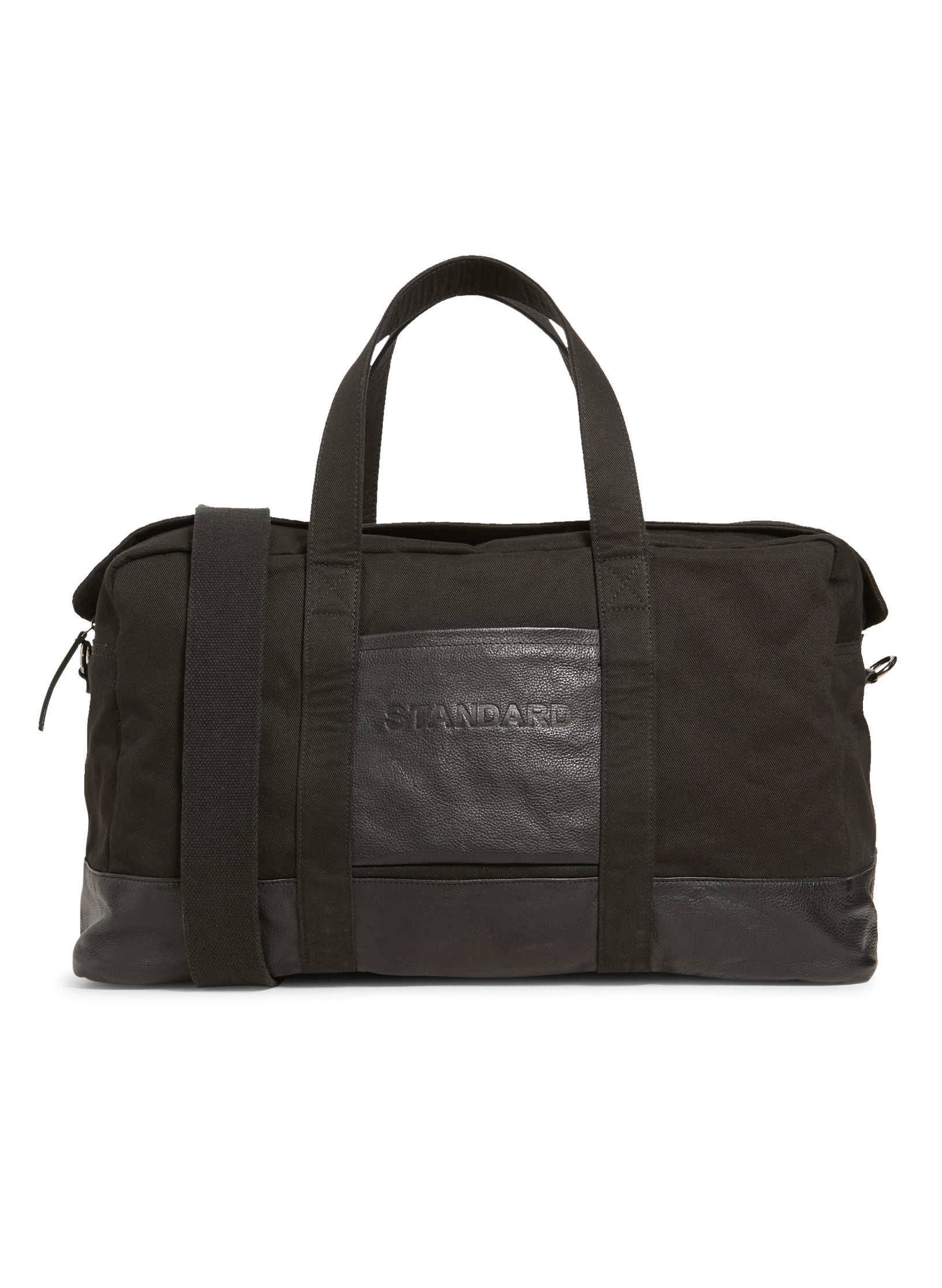 sac 48h noir cuir toile coton