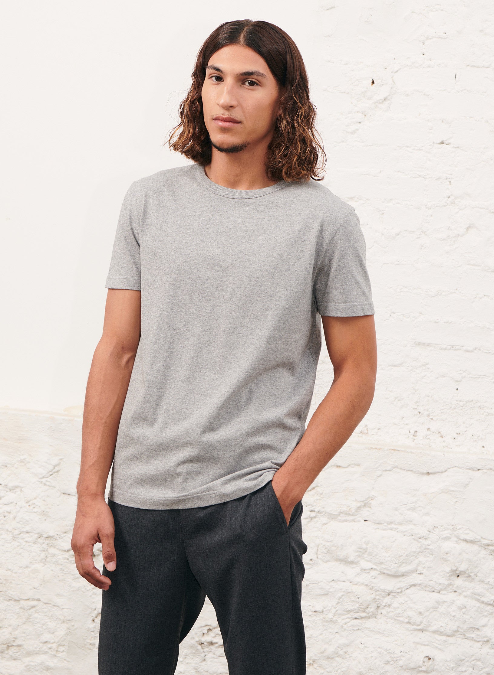 tee shirt coton organique gris homme