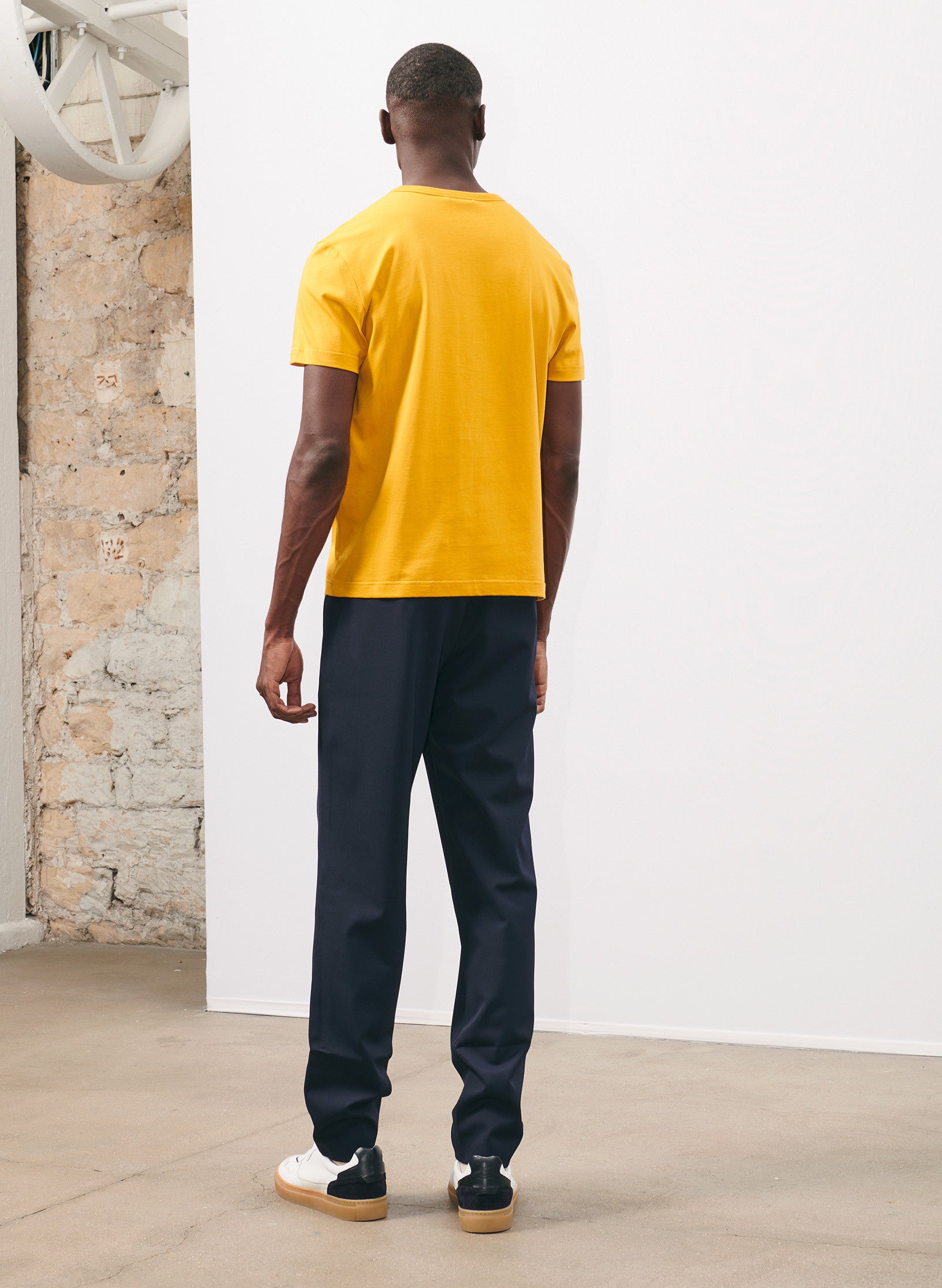 tee shirt coton organique homme jaune