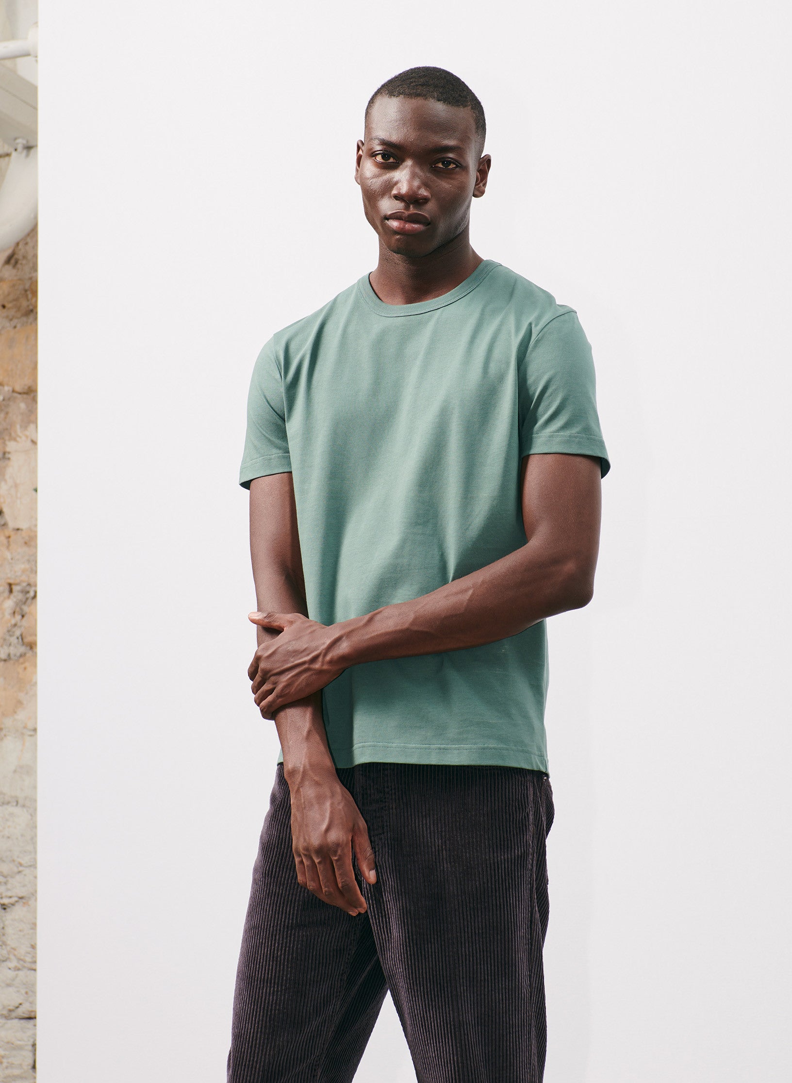 tee shirt coton organique vert homme