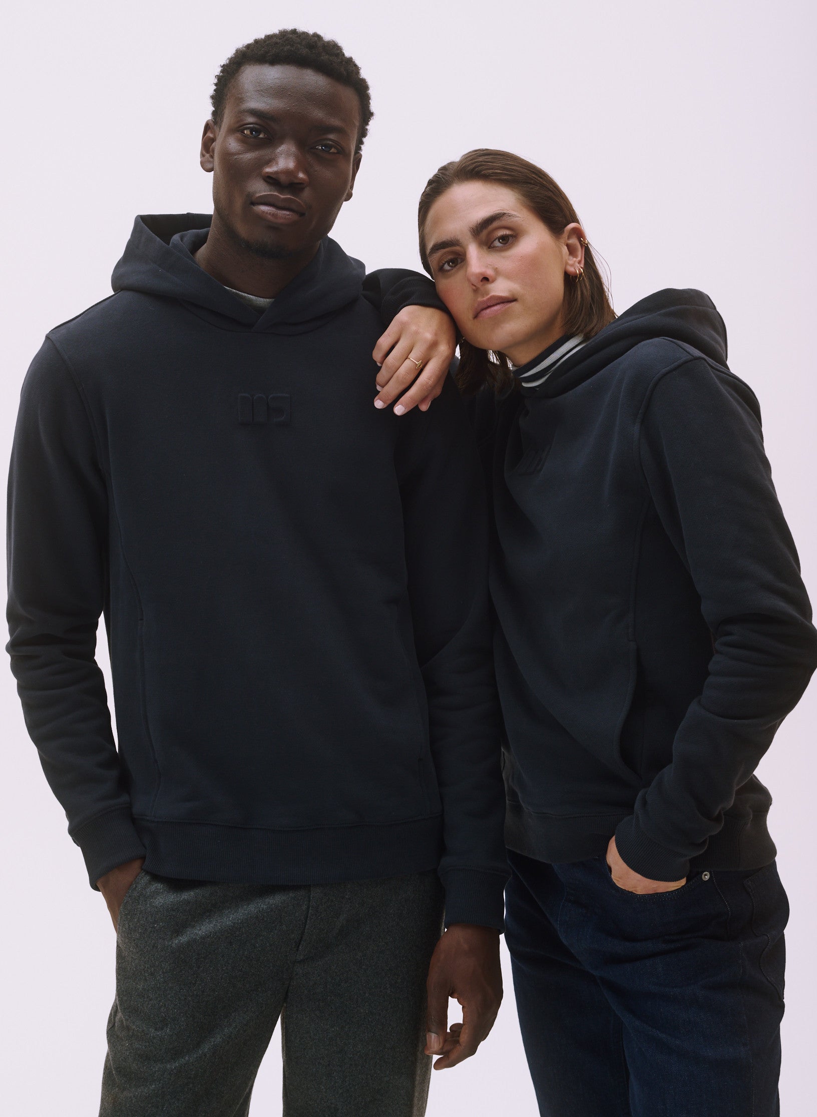 hoodie homme bleu coton organique