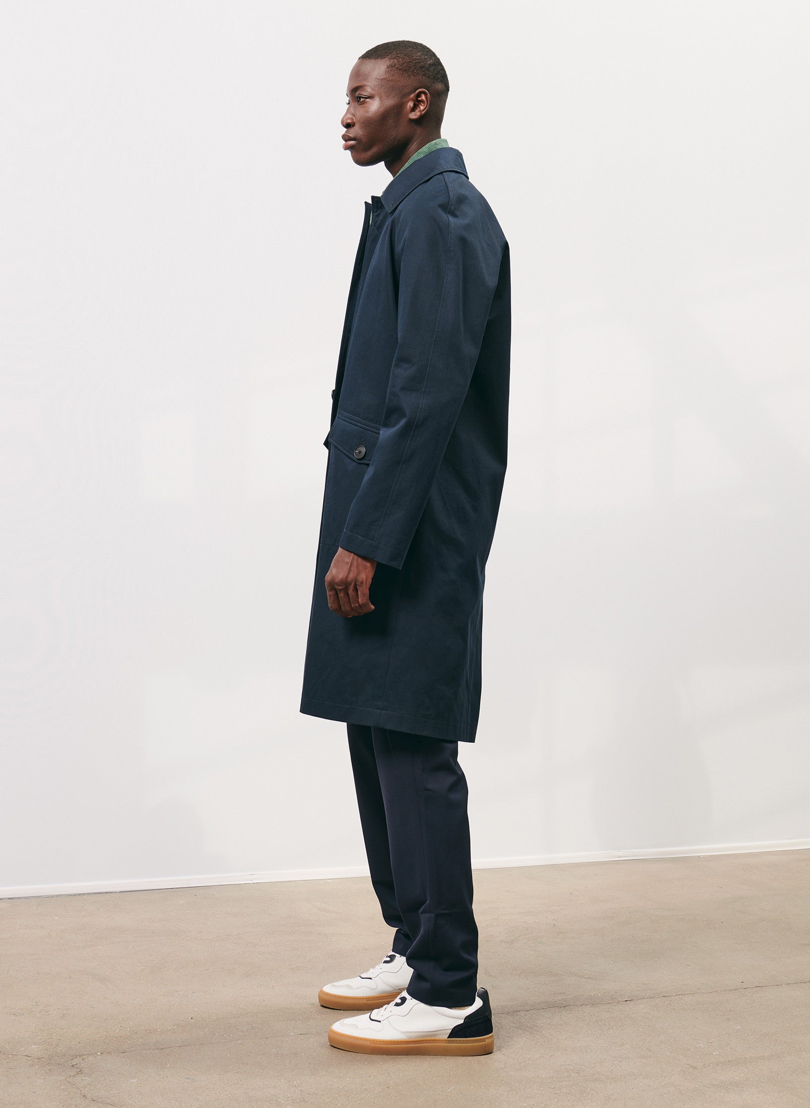 trench impermeable homme bleu