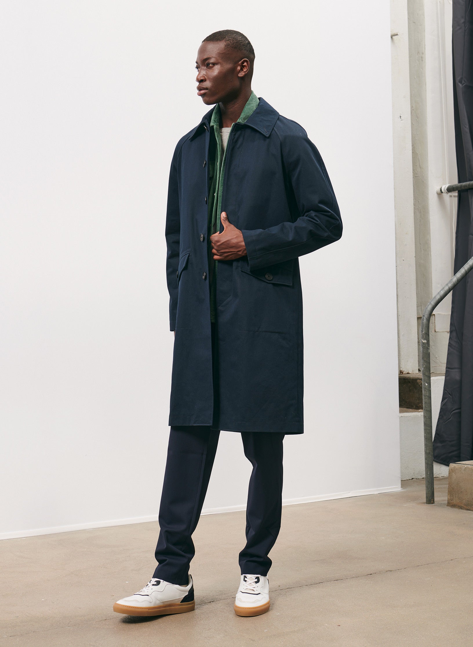 trench impermeable homme bleu