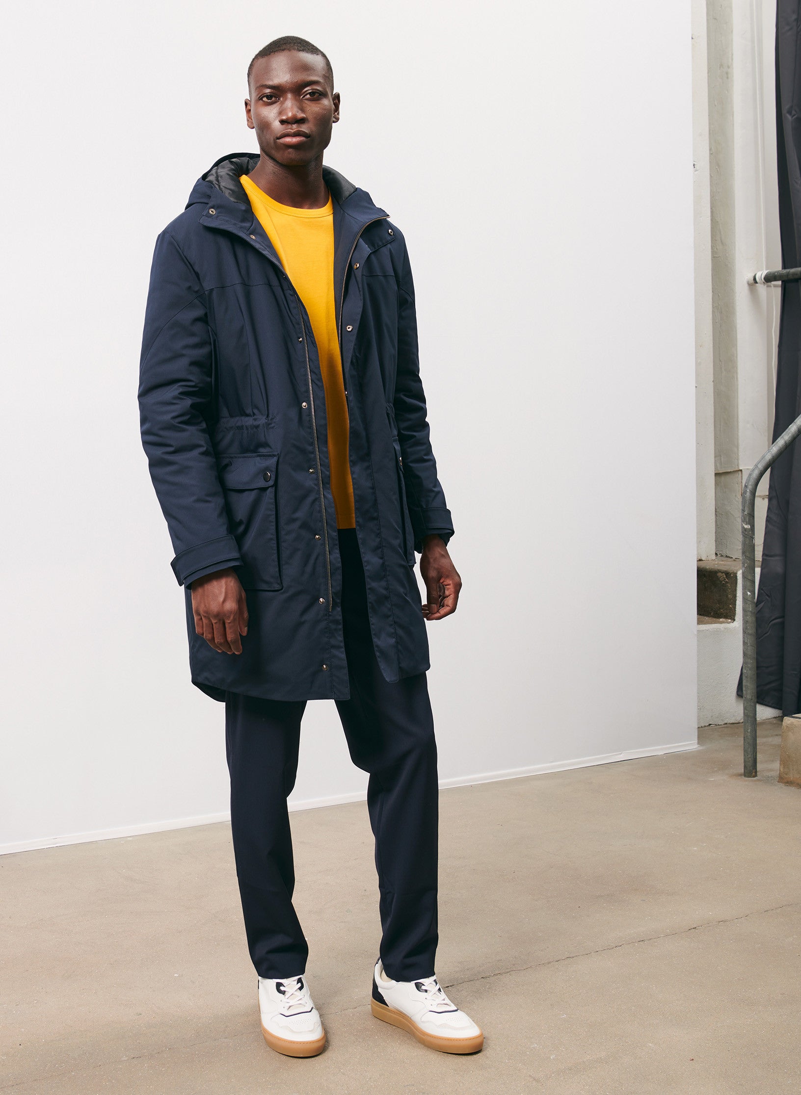 parka longue bleu homme europe