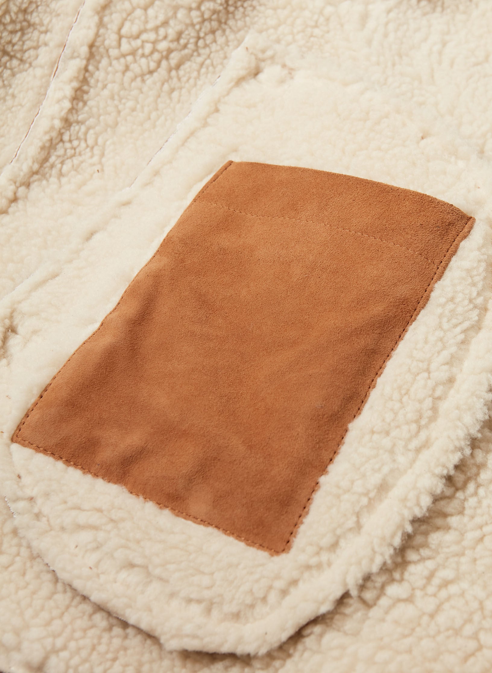 canadienne peau lainee beige homme