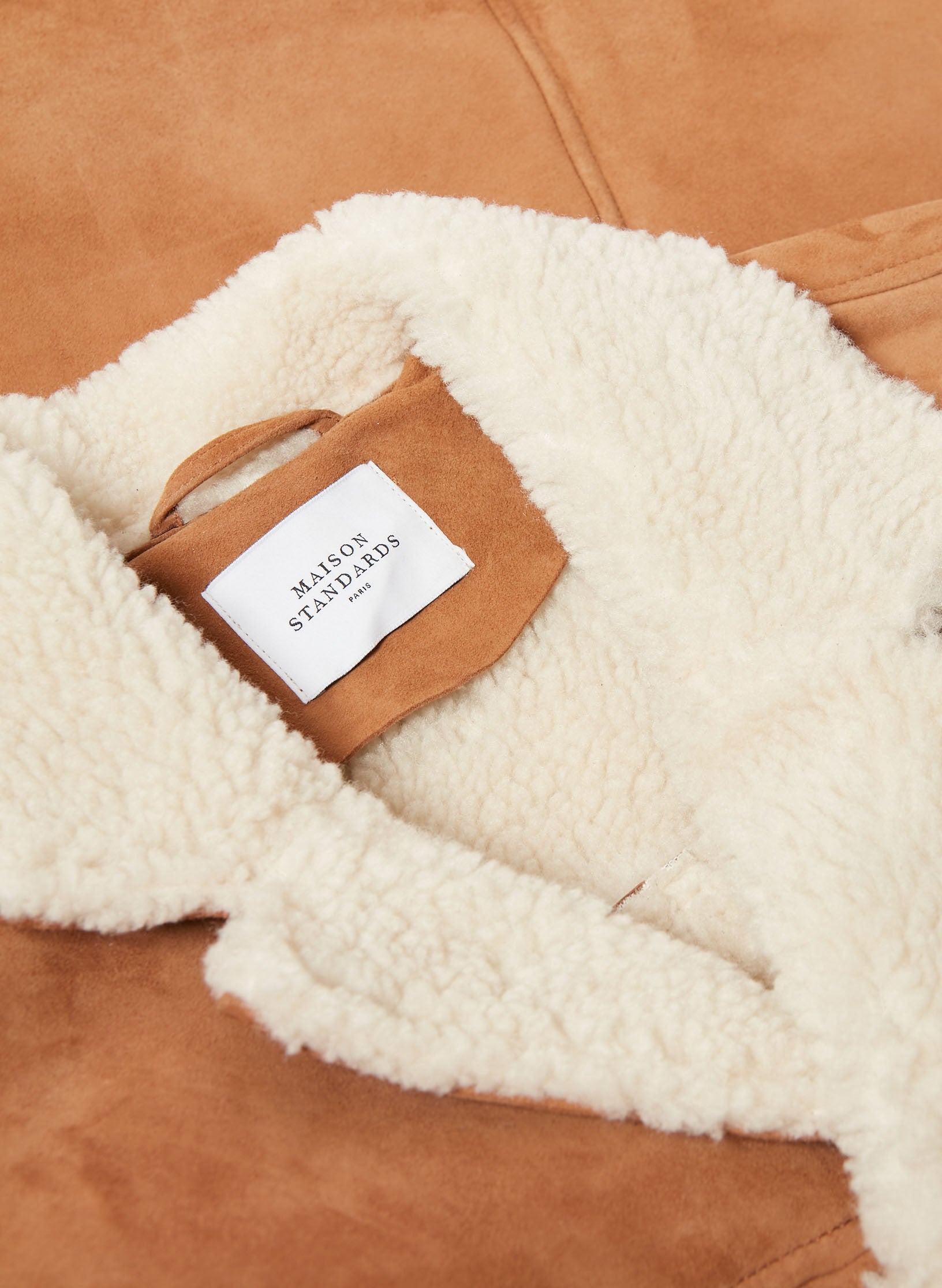 canadienne peau lainee beige homme