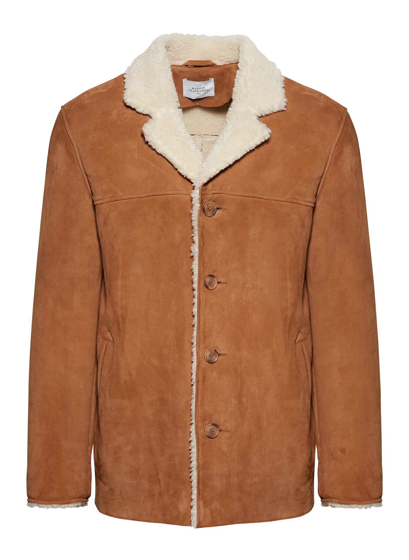 canadienne peau lainee beige homme